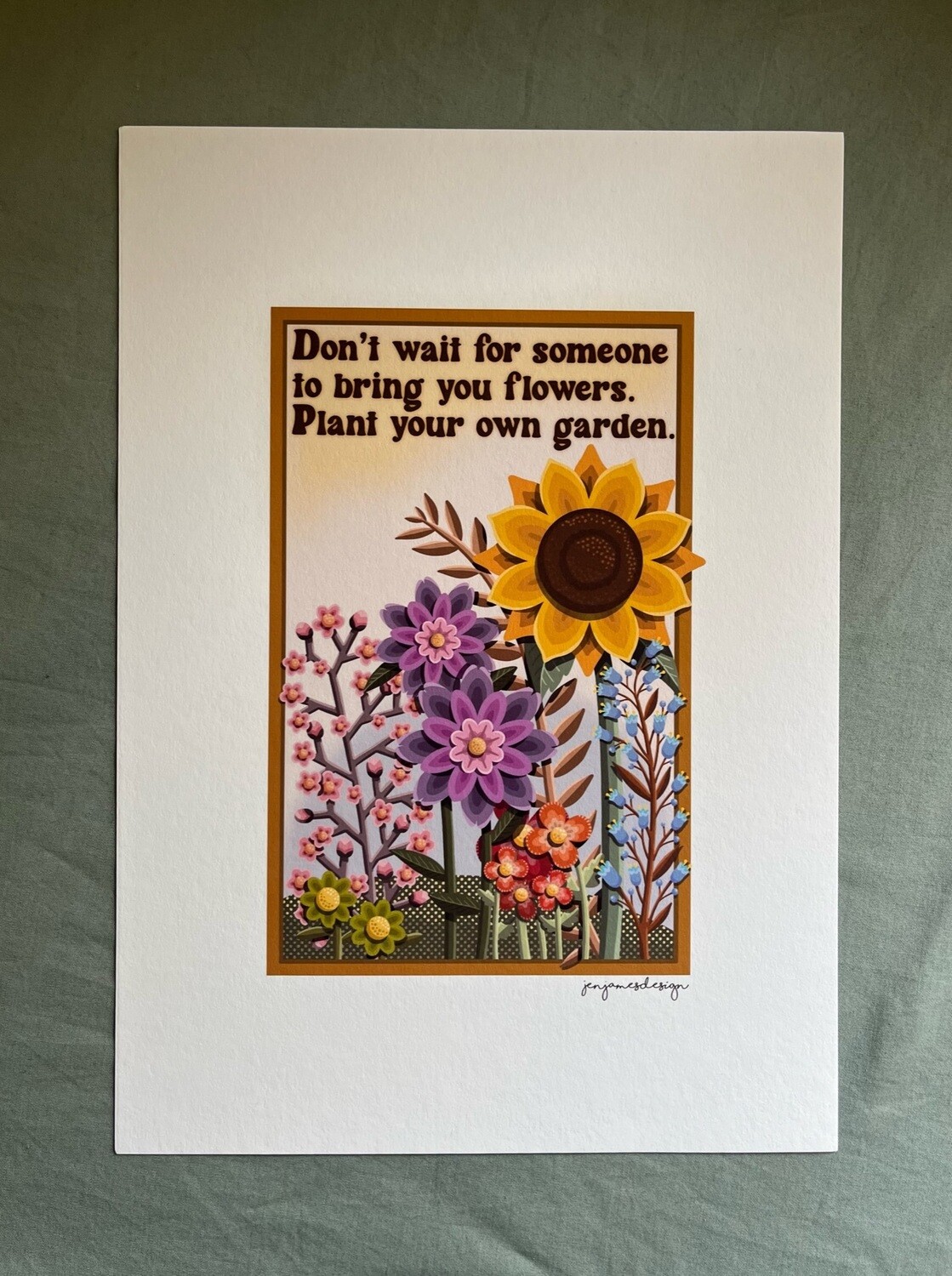 &#39;Bring you flowers&#39; Print, Size: A4