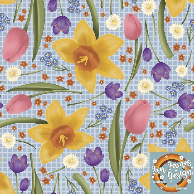 Springtime floral- Seamless Tile Pattern