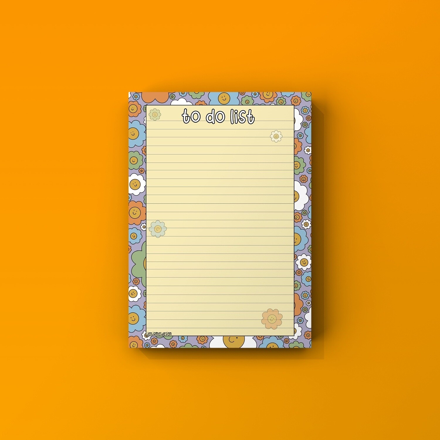 To Do List Notepad- A6 -Happy Daisies
