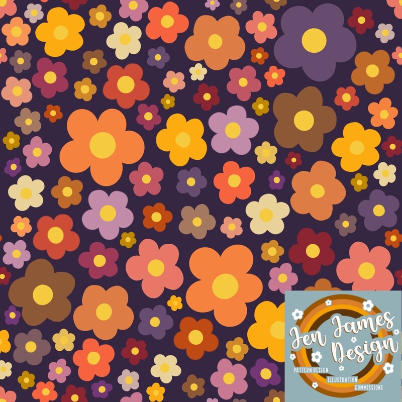 70s Floral- Seamless Tile Pattern