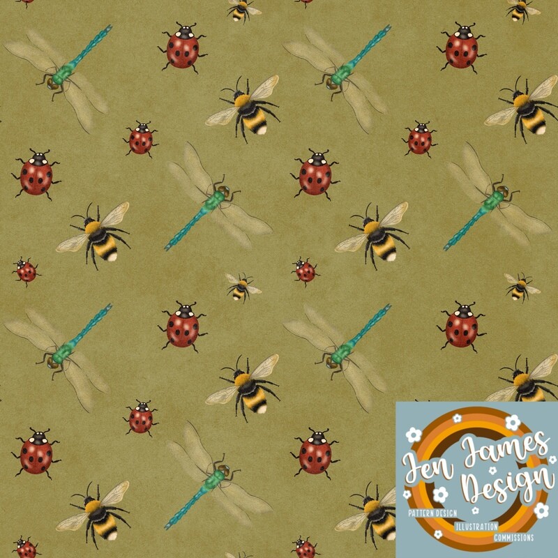 Spring Bugs- Seamless Tile Pattern