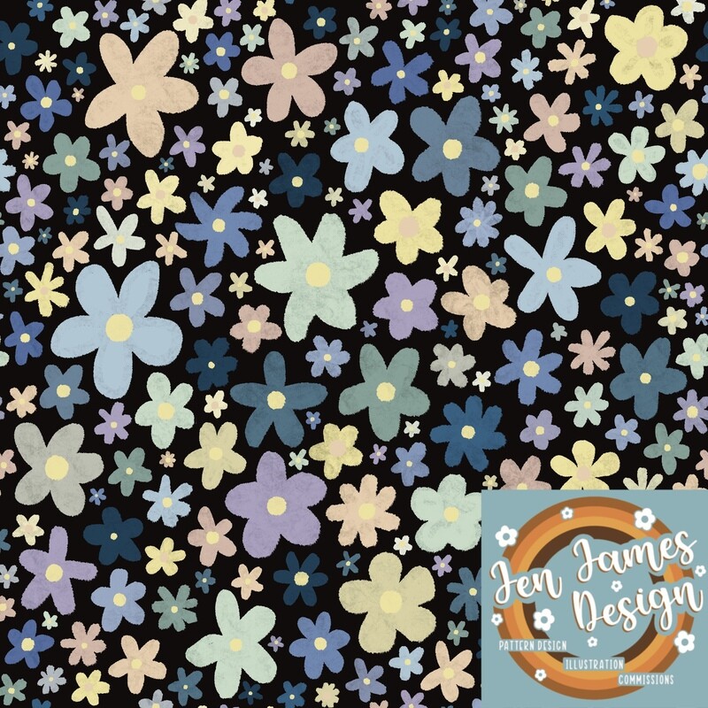 Watercolour Ditsy Floral- Seamless Tile Pattern