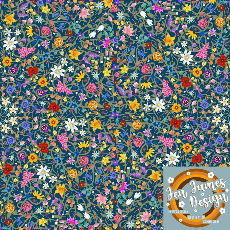 Wildflowers- Seamless Tile Pattern