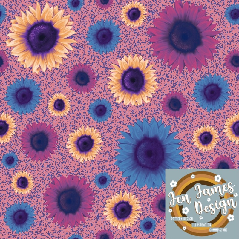 Trippy Sunflowers- Seamless Tile Pattern