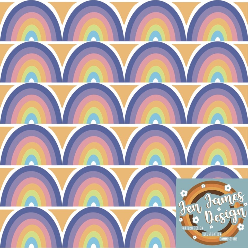 Retro Rainbows- Seamless Tile Pattern