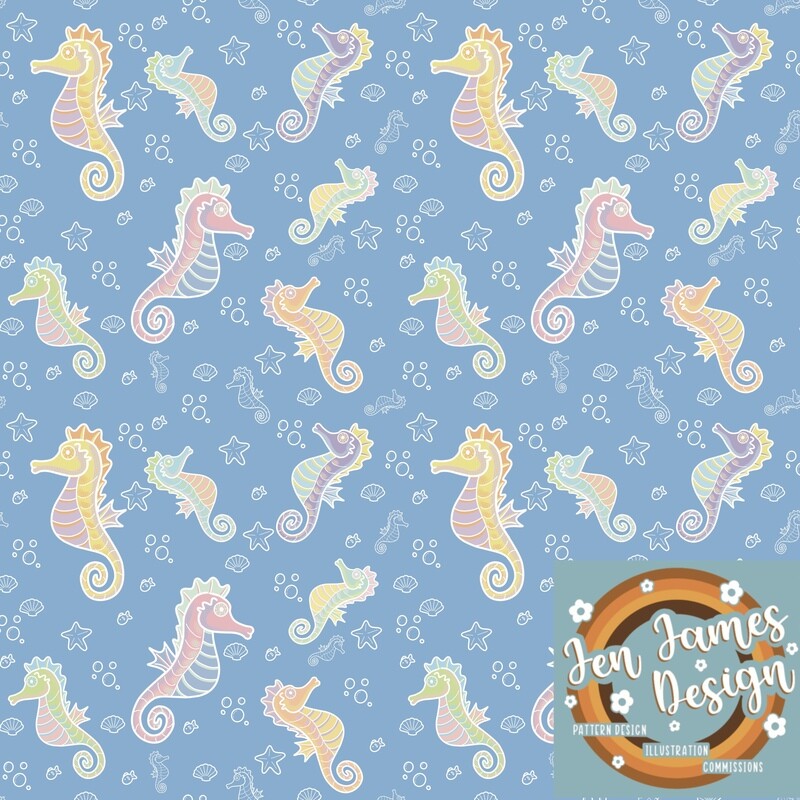 Seahorses- Seamless Tile Pattern