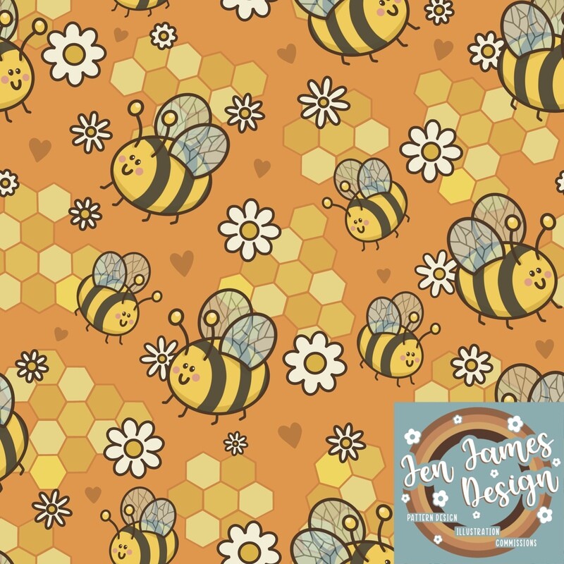 Busy Bees- Seamless Tile Pattern
