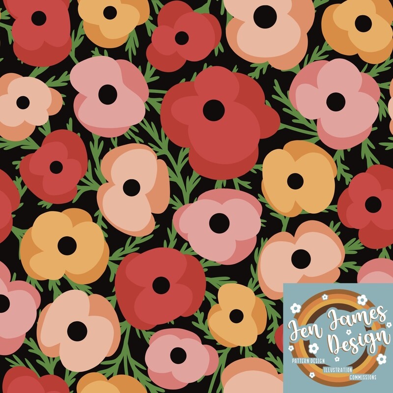Poppies- Seamless Tile Pattern