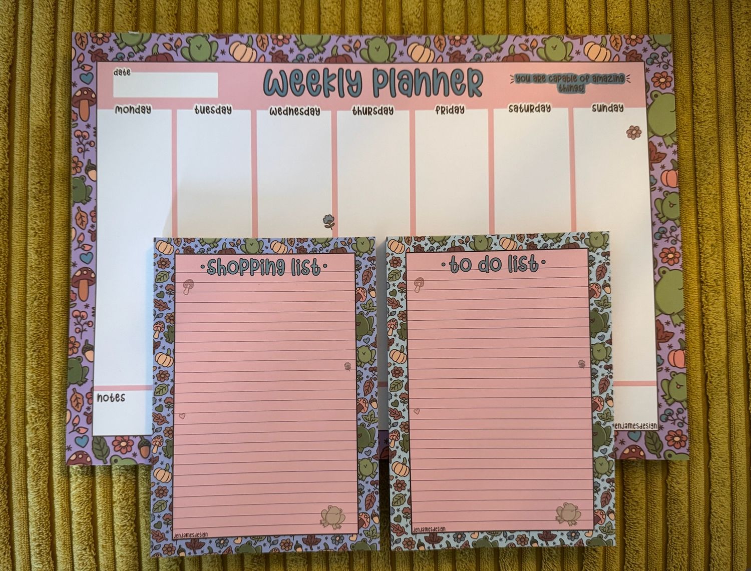Full Range of 3 Notepads - Froggies