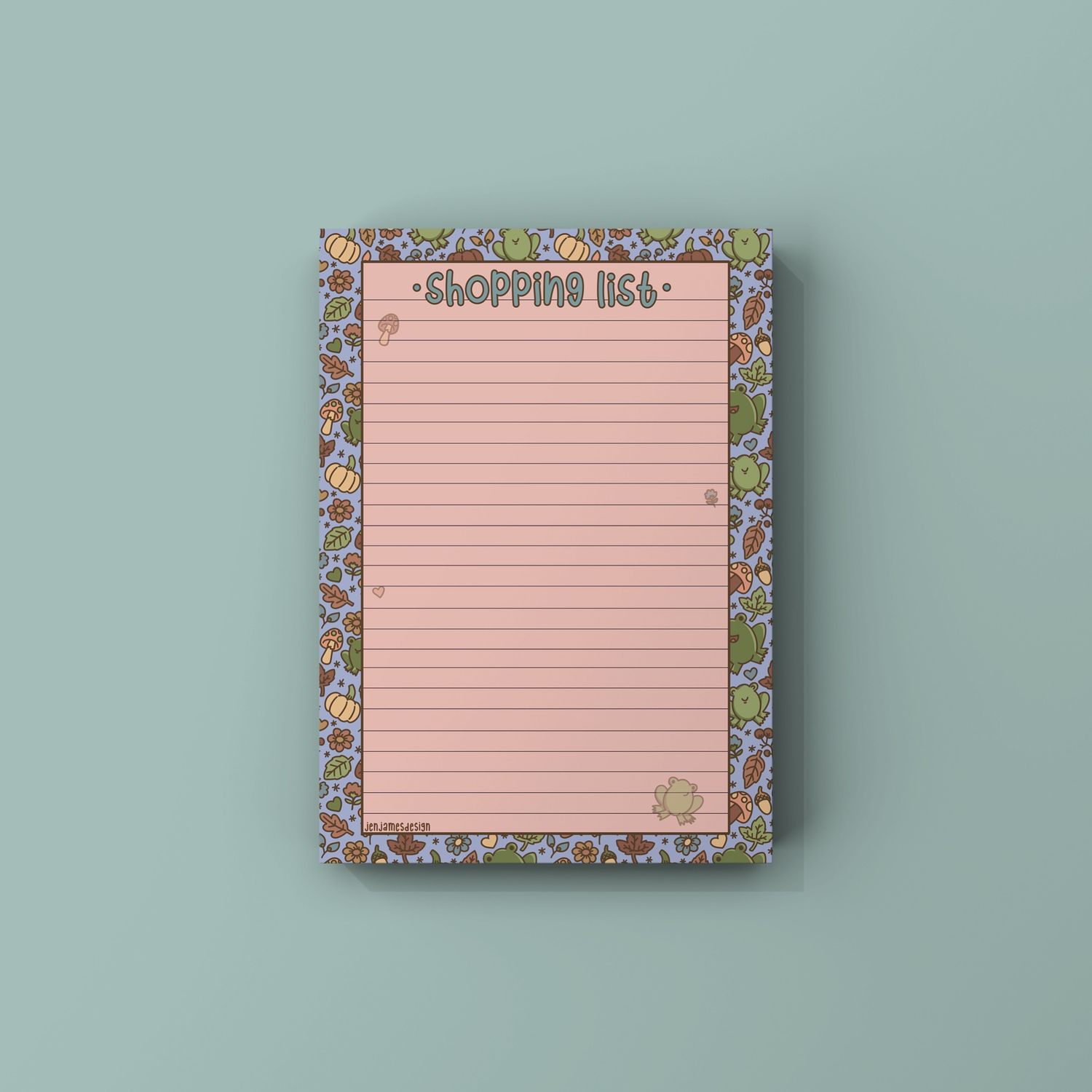 Shopping List Notepad- A6 -Froggies