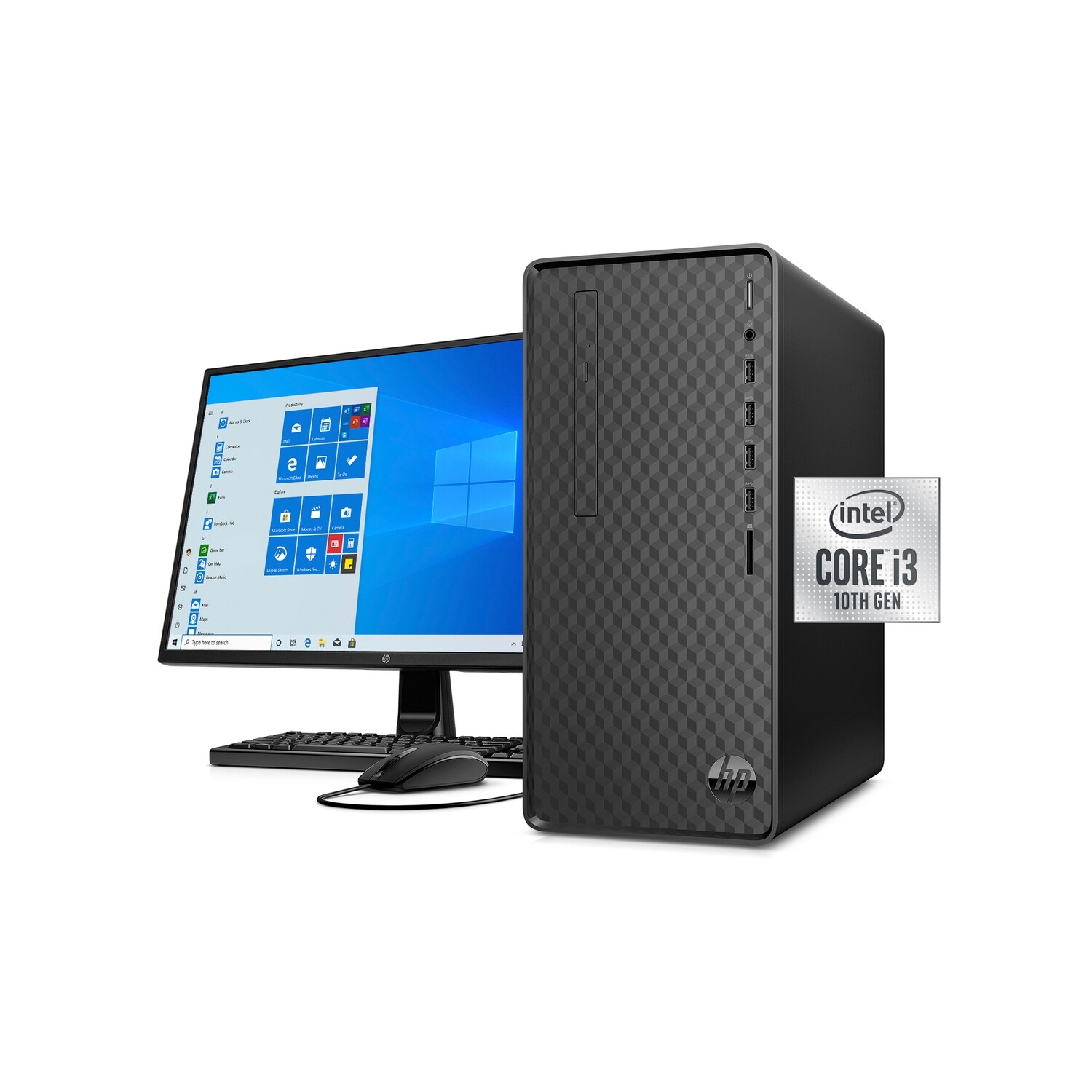 HP M01-F11065wb Desktop and HP V24i FHD Monitor