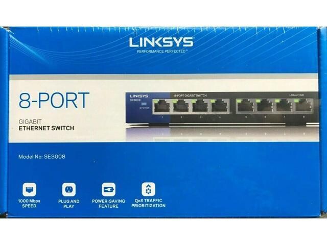 Linksys SE3008 V2 8-Port Gigabit Ethernet Switch