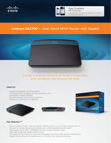 Linksys EA2700-BR N600 Dual Band Router With Gigabit
