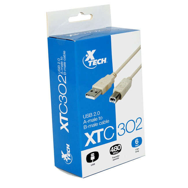Xtech USB 2.0 A-male to B-Male cable (Printer cable)
