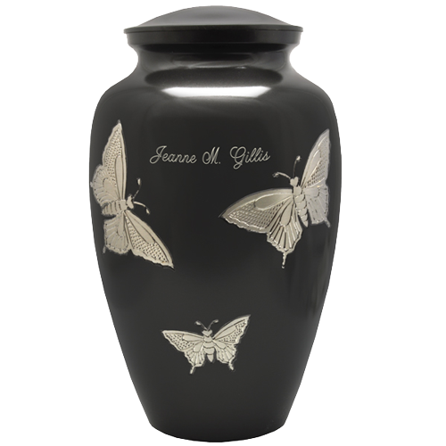 Slate and Pewter Butterflies Urn