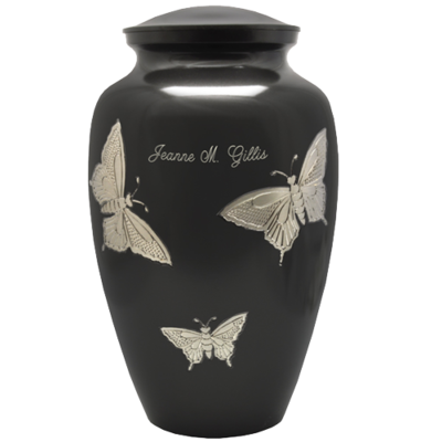 Slate and Pewter Butterflies Urn