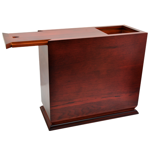 Cherry Finish Slide Top Wood Urn