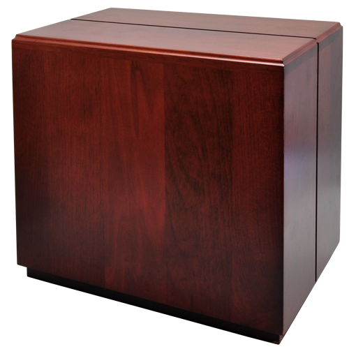 Cherry Finish Over-Sized Wood Urn