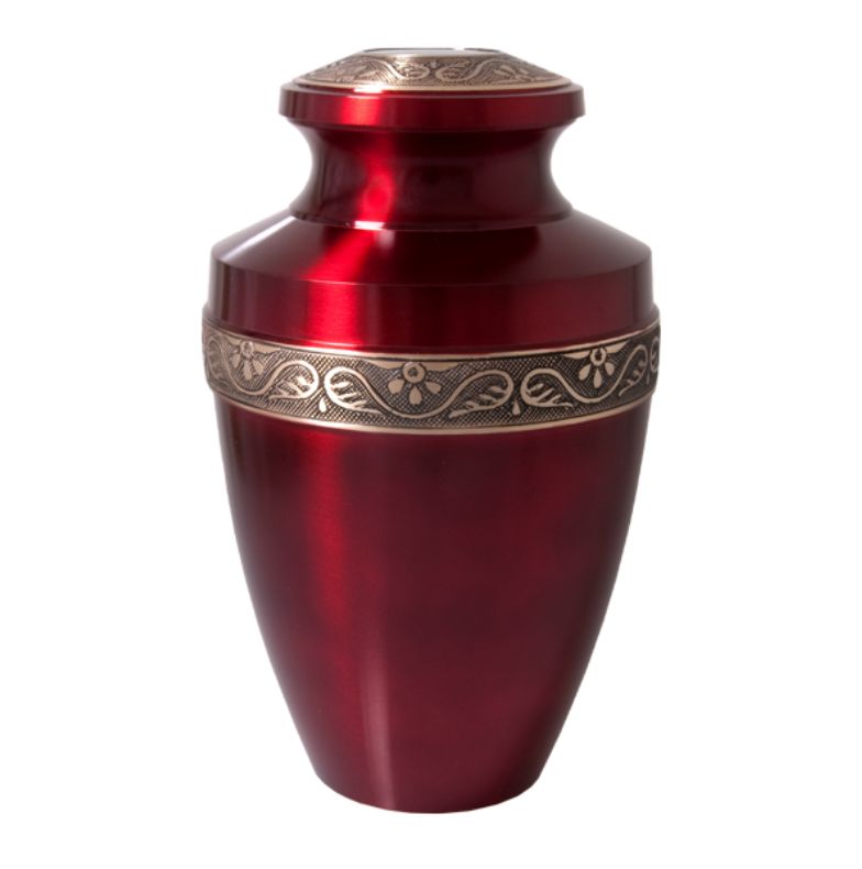 Scarlet Brass Cremation Urn