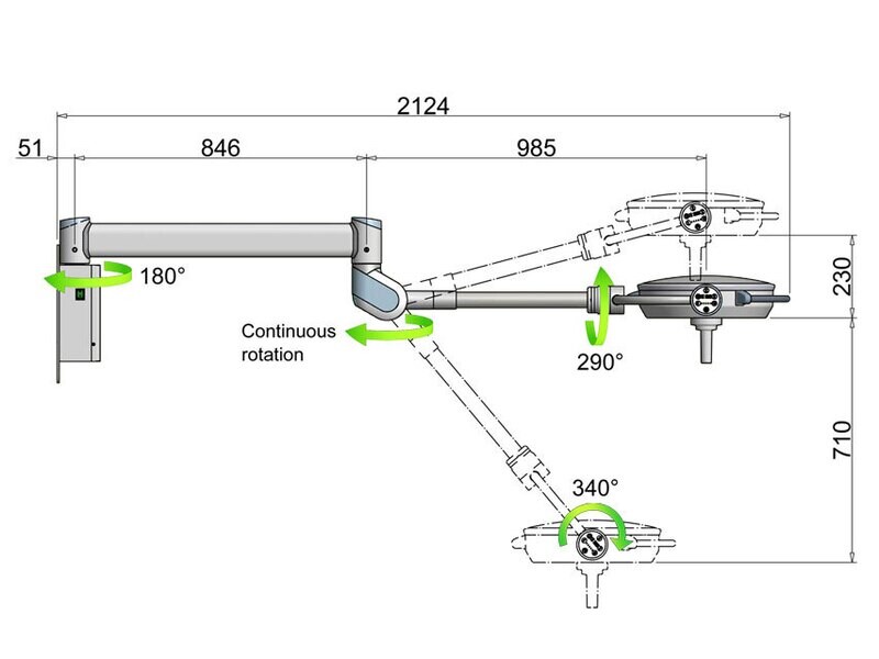 PENTALED 30E SCIALYTIC LIGHT - wall