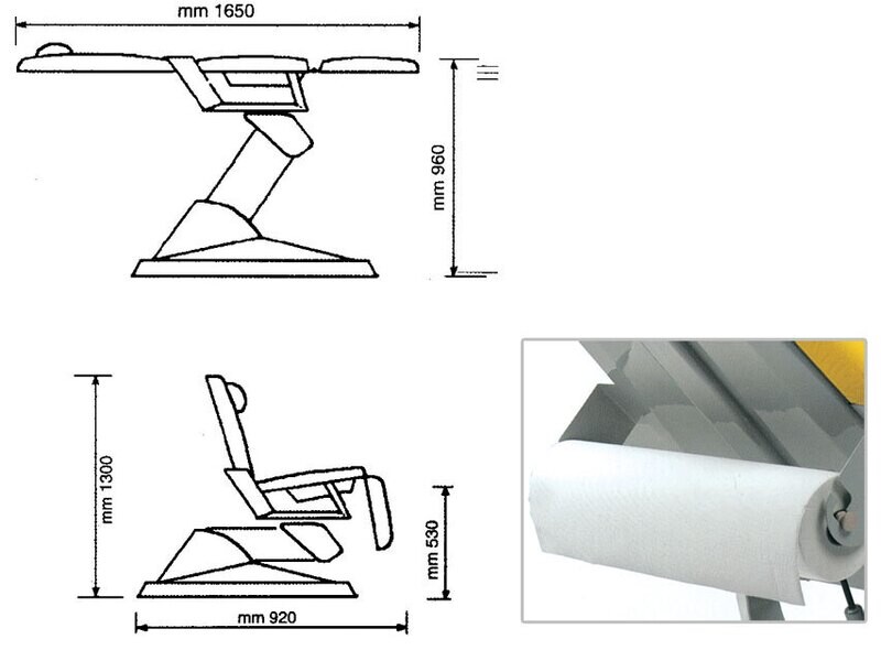 GYNEX BED CHAIR with roll holder - colour on request