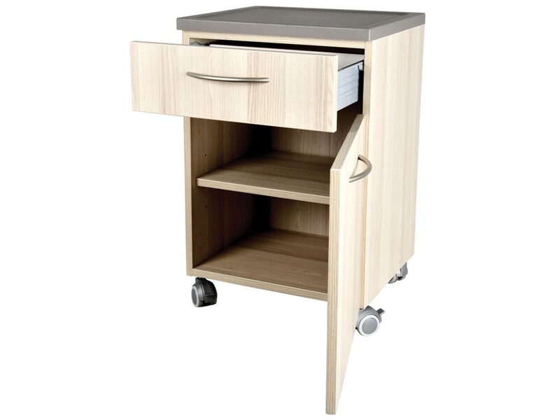 BEDSIDE TABLE WITH DRAWER - streaked beige