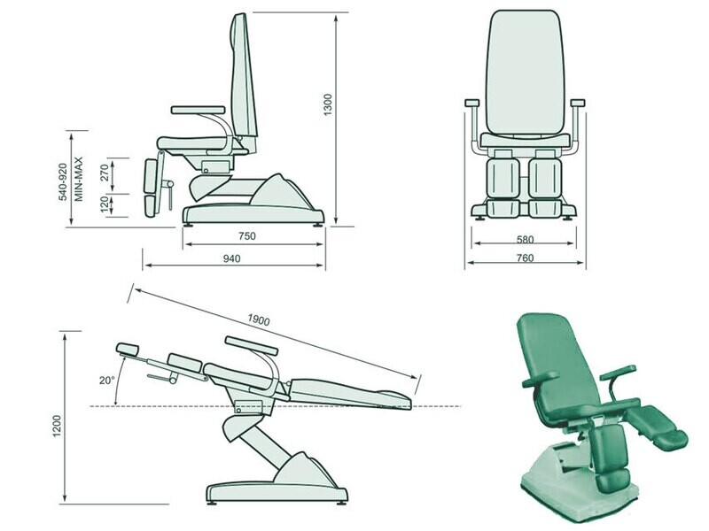 HYDRA PODOLOGY CHAIR - green David