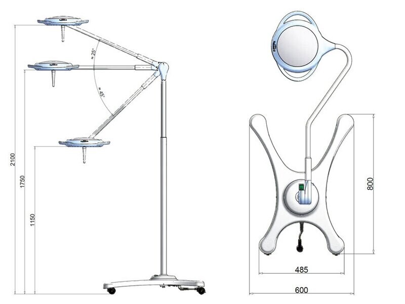 PENTALED 12 LED LIGHT - trolley with battery group