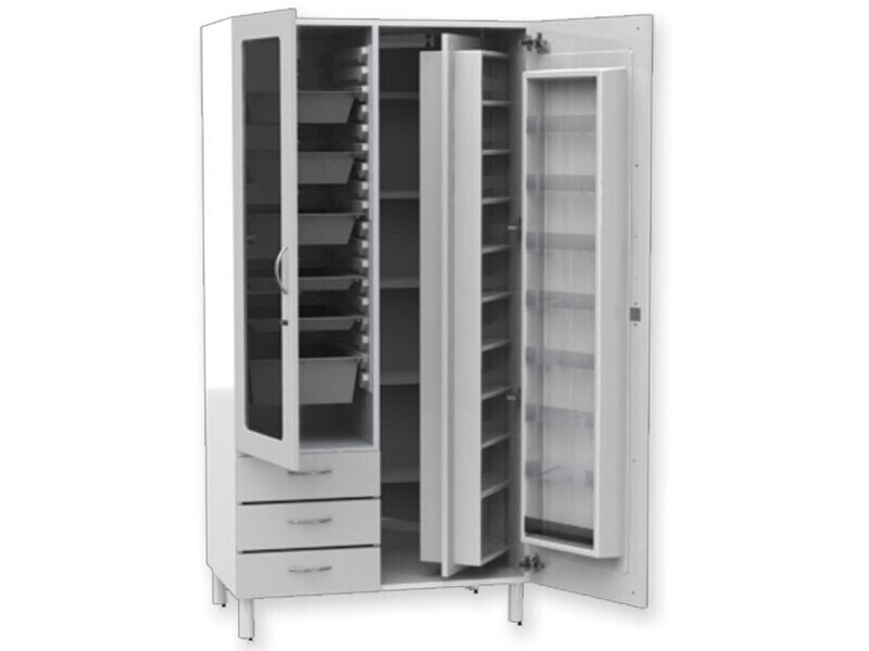 COMBO MEDICINE CABINET - bi-laminated board - white