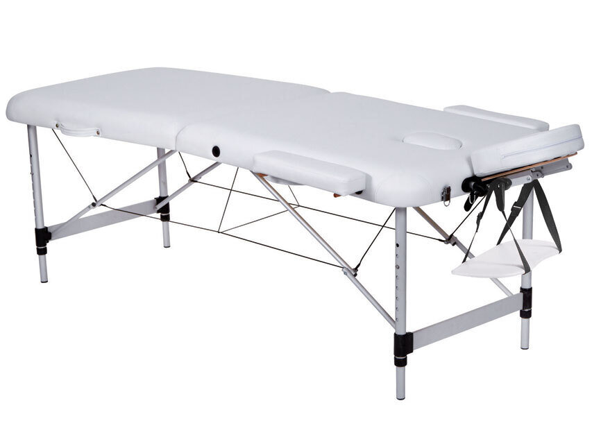 2-SECTION ALUMINIUM MASSAGE TABLE - white