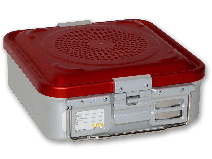 CONTAINER WITH FILTER small h 100 mm - red