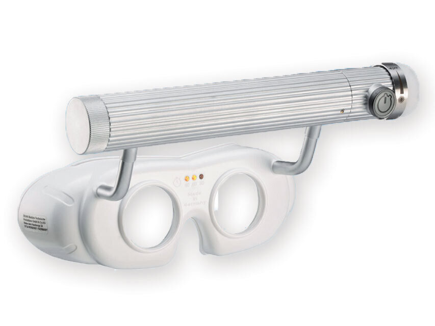 LED BATTERY OPERATING NYSTAGMUS SPECTACLES - white