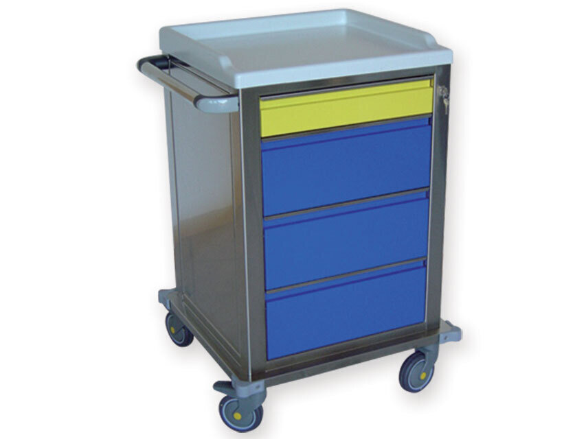 MODULAR TROLLEY stainless steel with 1+3 drawers