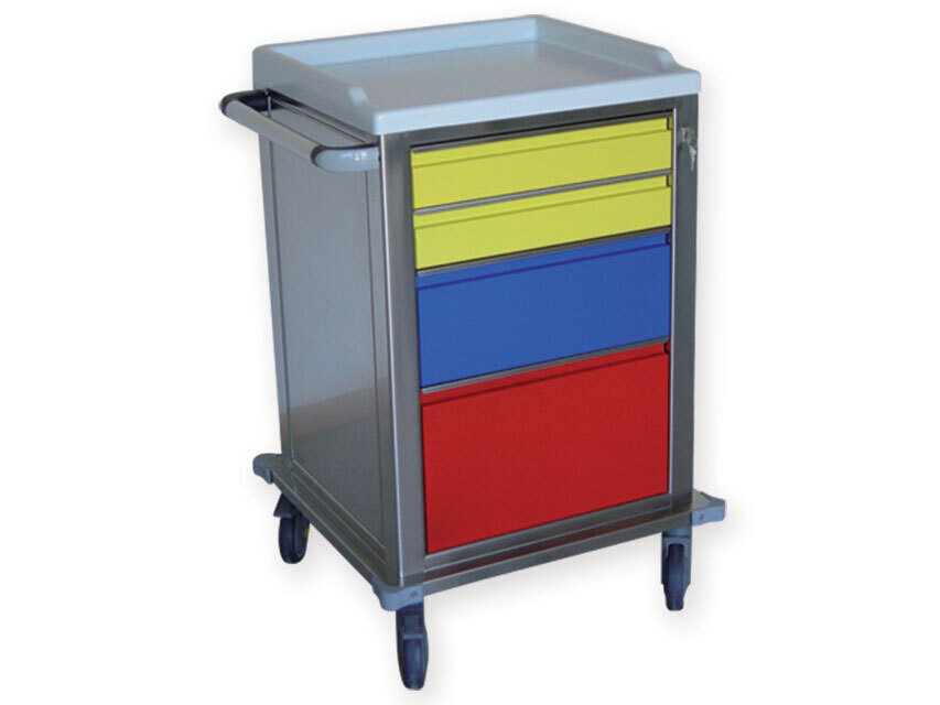 MODULAR TROLLEY stainless steel with 2+1+1 drawers
