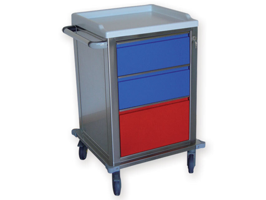 MODULAR TROLLEY stainless steel with 2+1 drawers