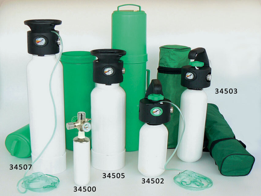 OXYGEN CYLINDER 3 l with reducer and cover - UNI - empty