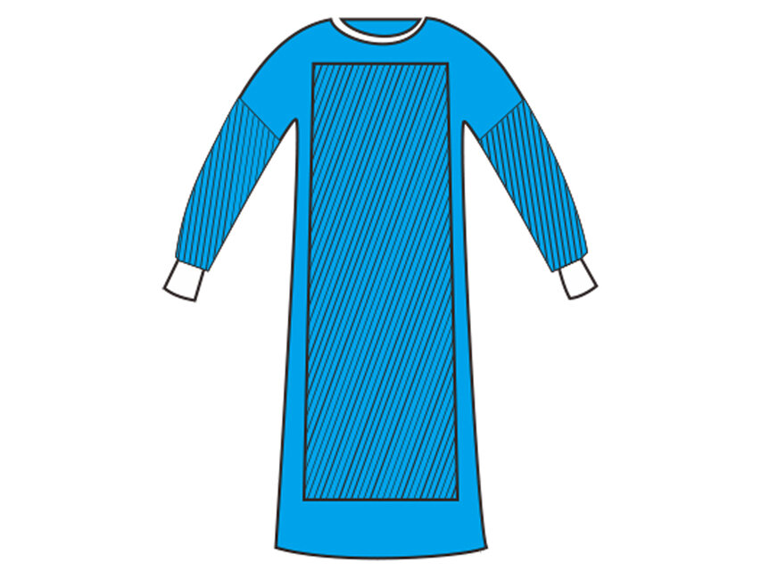 REINFORCED SURGICAL GOWNS 50 g/m2 130x150 cm - size XL - sterile
