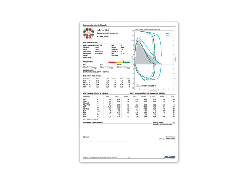 SPIROLAB COLOUR SPIROMETER with 7&quot; touchscreen,SpO2,printer,software