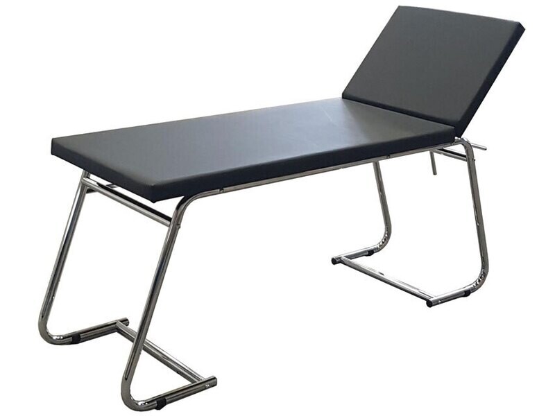 EXAMINATION COUCH - chromed, black mattress