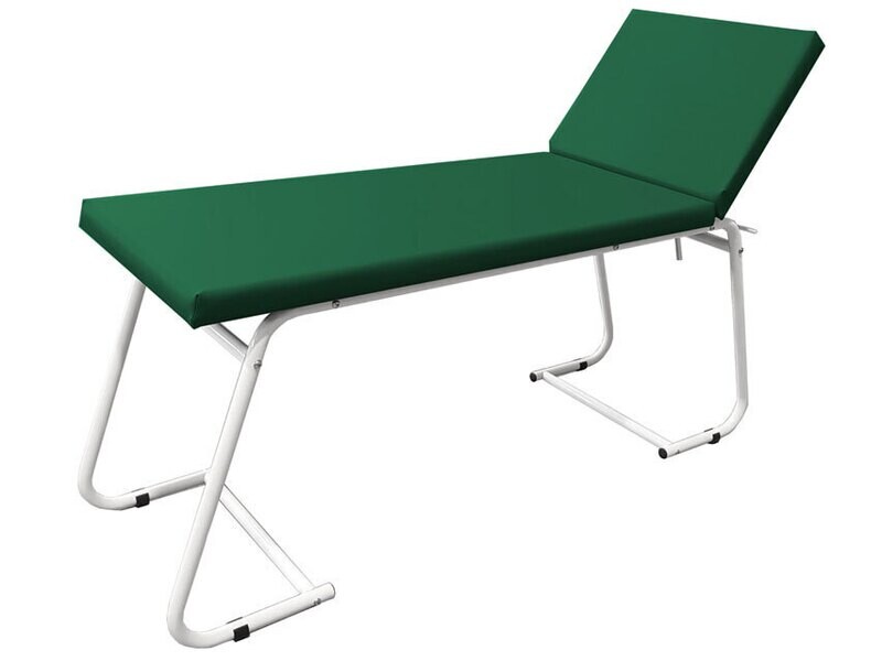 EXAMINATION COUCH - white painted, green mattress