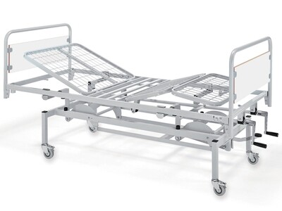 3 JOINTS VARIABLE HEIGHT PATIENT BED - 2 cranks - castors