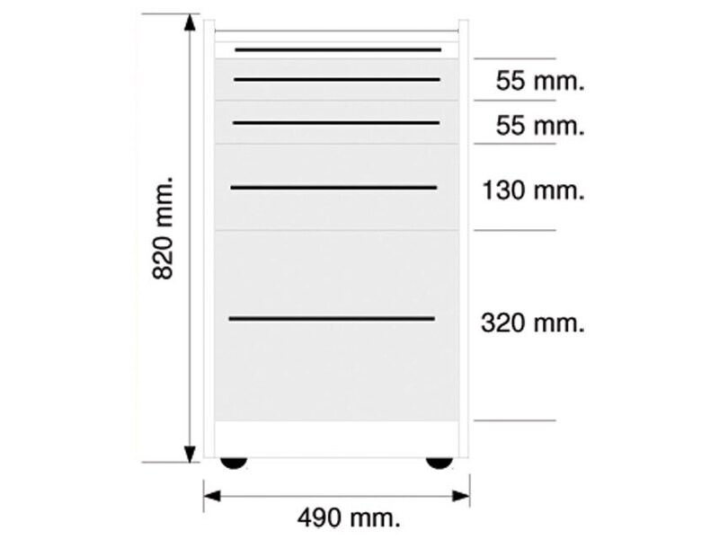 MOBILE UNIT GE414 4 drawers 49 cm - white