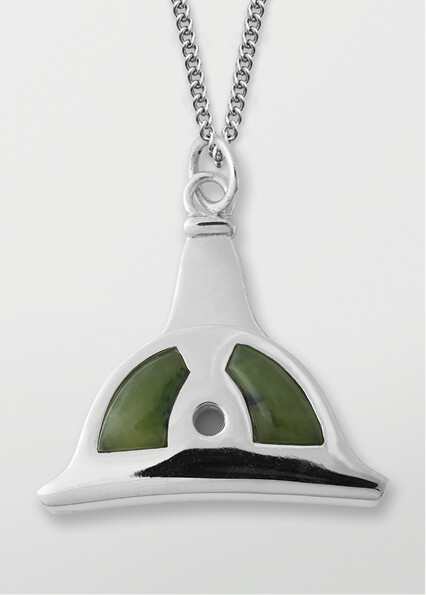 S/S and Greenstone Sheppard's Whistle Pendant - SW2