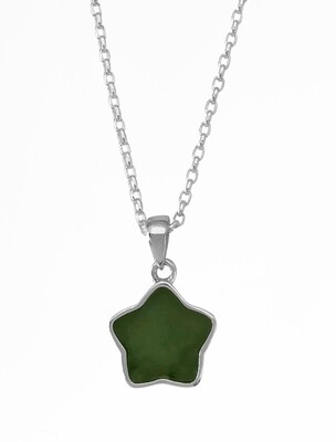 Greenstone and Silver Star Pendant - ST1