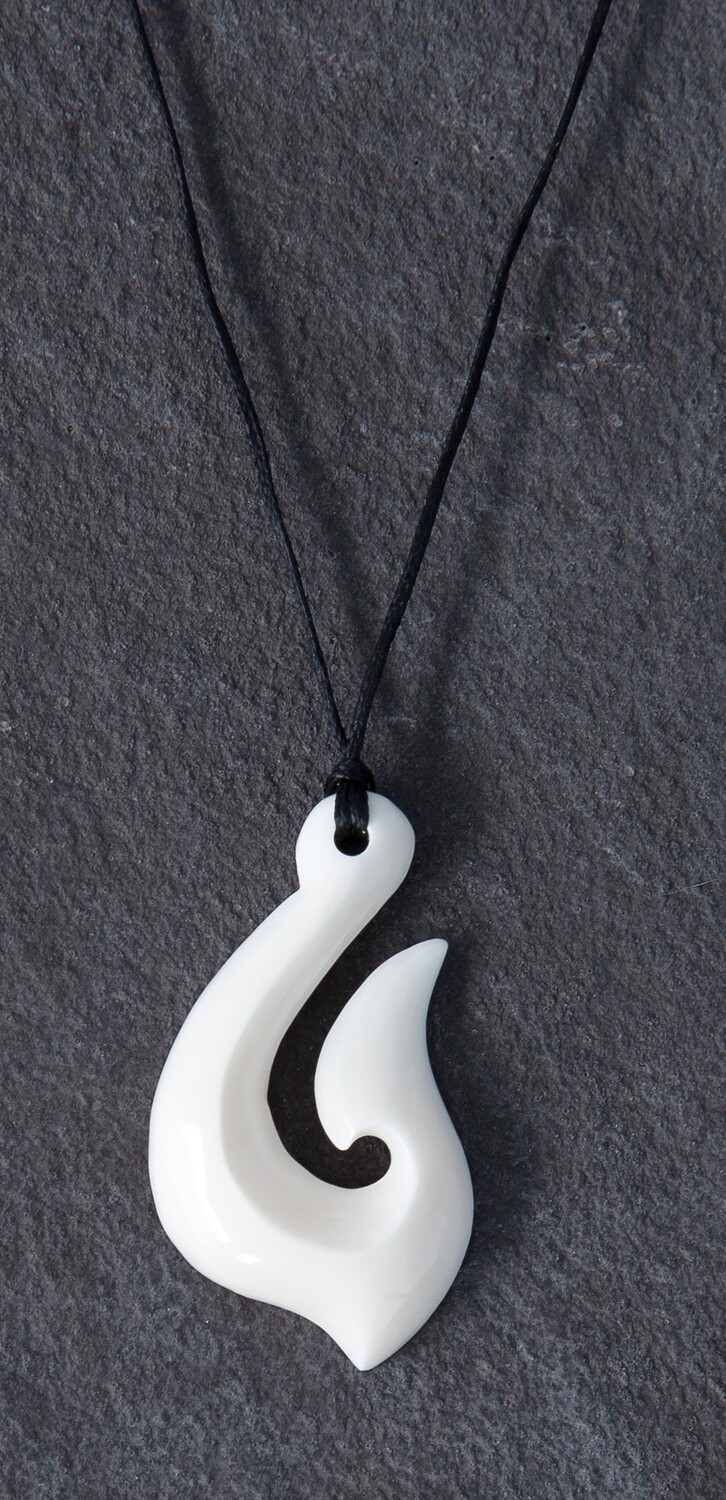 AB22 Hand Carved Bone Hei Matau (Hook)