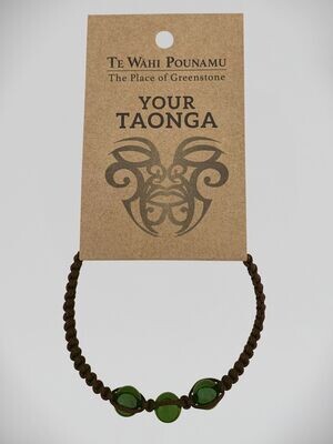 MB3-BR Your Taonga Woven 3 Bead Bracelet