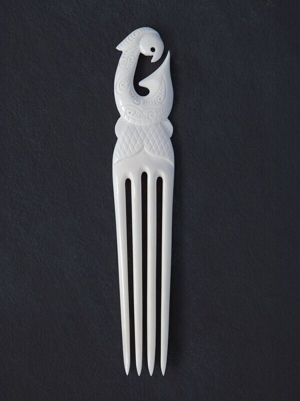 AB27 Hand Carved Bone Carving Heru Hook