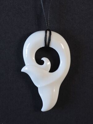 AB39 Hand Carved Bone Whales Tail