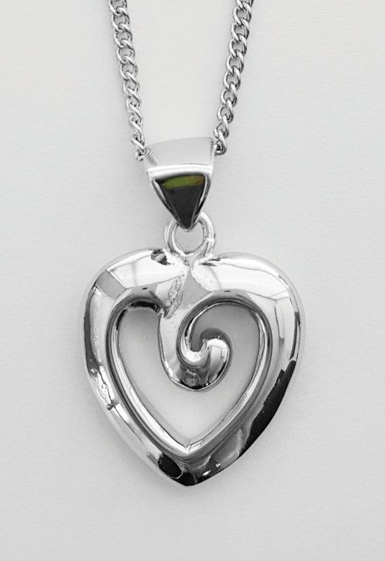 Greenstone Heart Koru Pendant BRP-P-19