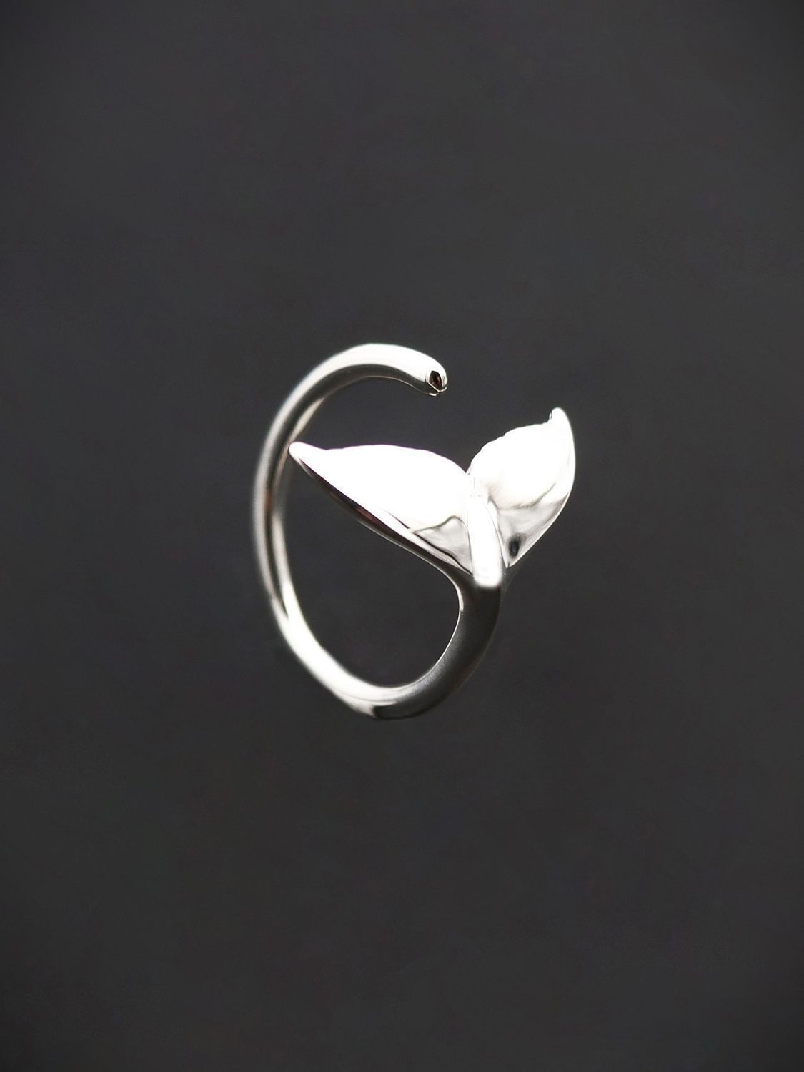 Whale Tail Sterling Silver Ring - WT3